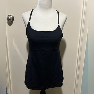 LULULEMON BLACK ATHLETIC TANK W/CRISS CROSS STRAPS